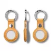 iLike AirTag PU Leather Key Ring Keychain Case Light Brown