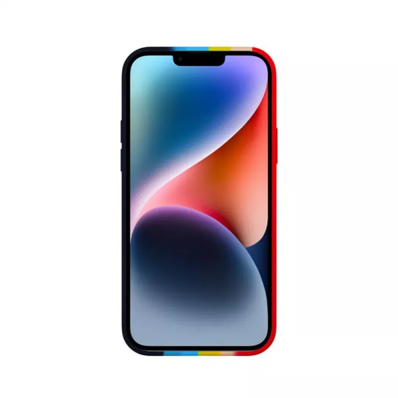Evelatus Apple iPhone 14 Silicone Case Multi-Colored Rainbow