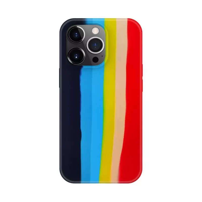 Evelatus Apple iPhone 14 Pro Max Silicone Case Multi-Colored Rainbow