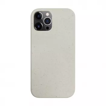 iLike Apple iPhone 12 Pro Max Silicone Case Eco Print Design White