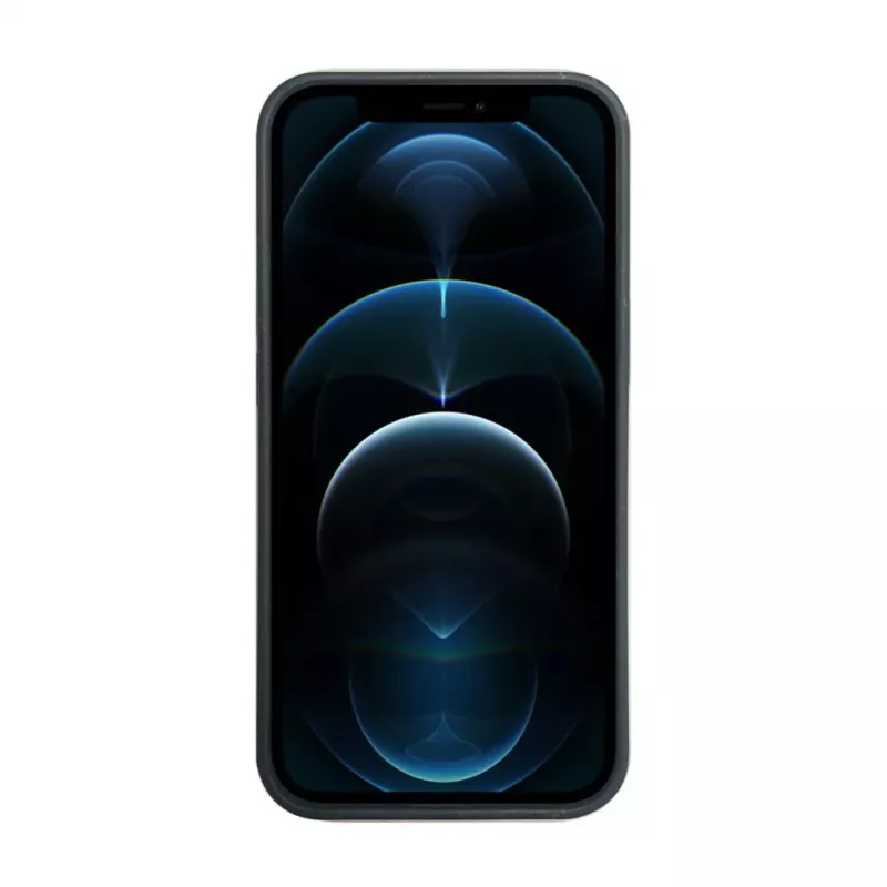 iLike Apple iPhone 12 Pro Max Silicone Plastic Case Eco Print Design Black