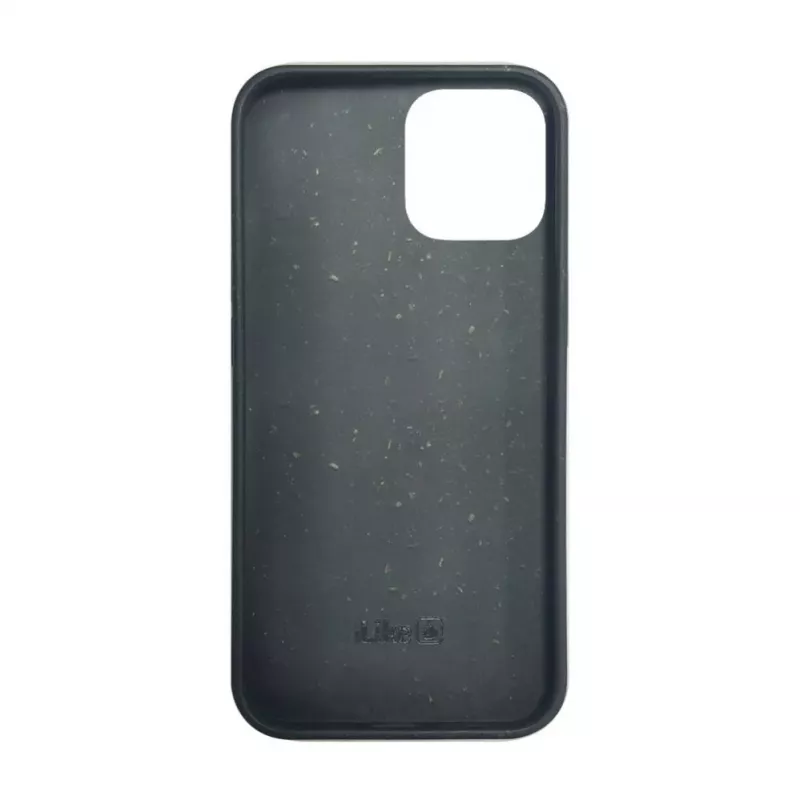 iLike Apple iPhone 12 Pro Max Silicone Plastic Case Eco Print Design Black