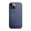 iLike Apple iPhone 13 Silicone Plastic Case Eco Print Design Blue