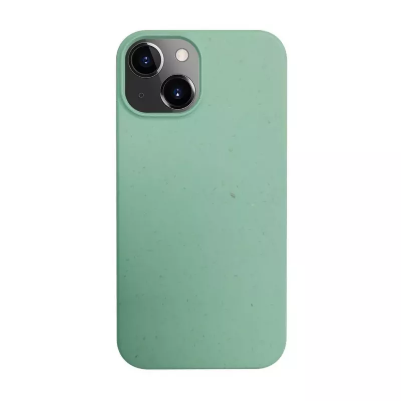 iLike Apple iPhone 14 Silicone Plastic Case Eco Print Design Flower Green