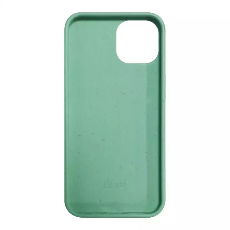 iLike Apple iPhone 14 Silicone Plastic Case Eco Print Design Flower Green