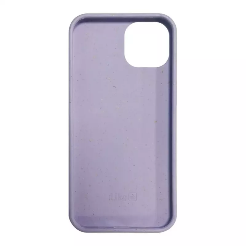 iLike Apple iPhone 14 Silicone Plastic Case Eco Print Design Flower Purple