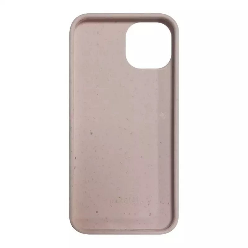 iLike Apple iPhone 14 Silicone Plastic Case Eco Print Design Beige