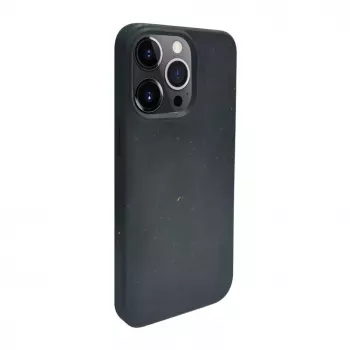 iLike Apple iPhone 14 Pro Max Silicone Plastic Case Eco Print Design Black