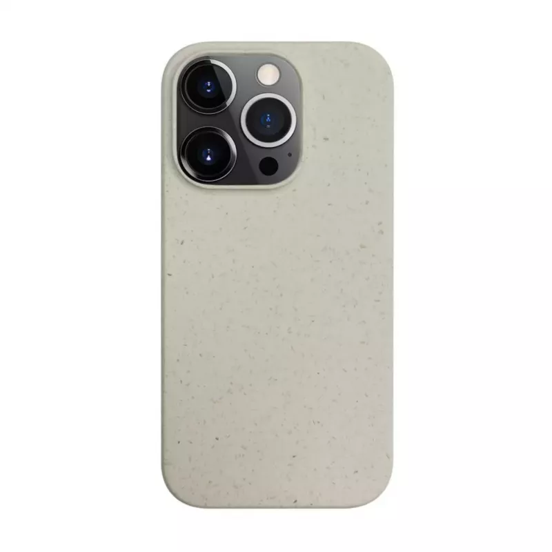 iLike Apple iPhone 14 Pro Max Silicone Plastic Case Eco Print Design White