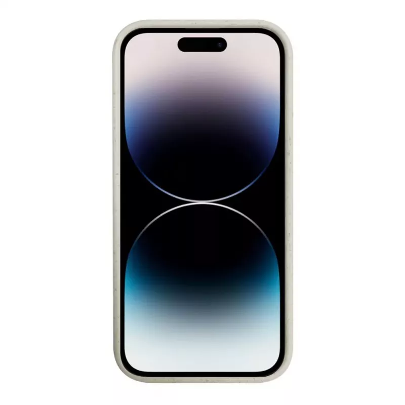 iLike Apple iPhone 14 Pro Max Silicone Plastic Case Eco Print Design White