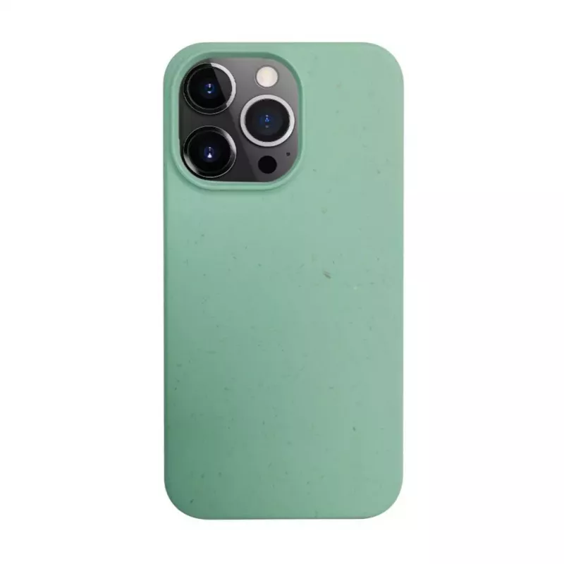 iLike Apple iPhone 14 Pro Max Silicone Plastic Case Eco Print Design Flower Green