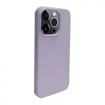 iLike Apple iPhone 14 Pro Max Silicone Plastic Case Eco Print Design Flower Purple