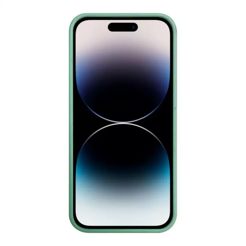 iLike Apple iPhone 14 Pro Silicone Plastic Case Eco Print Design Flower Green