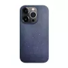 iLike Apple iPhone 14 Pro Silicone Plastic Case Eco Print Design Blue