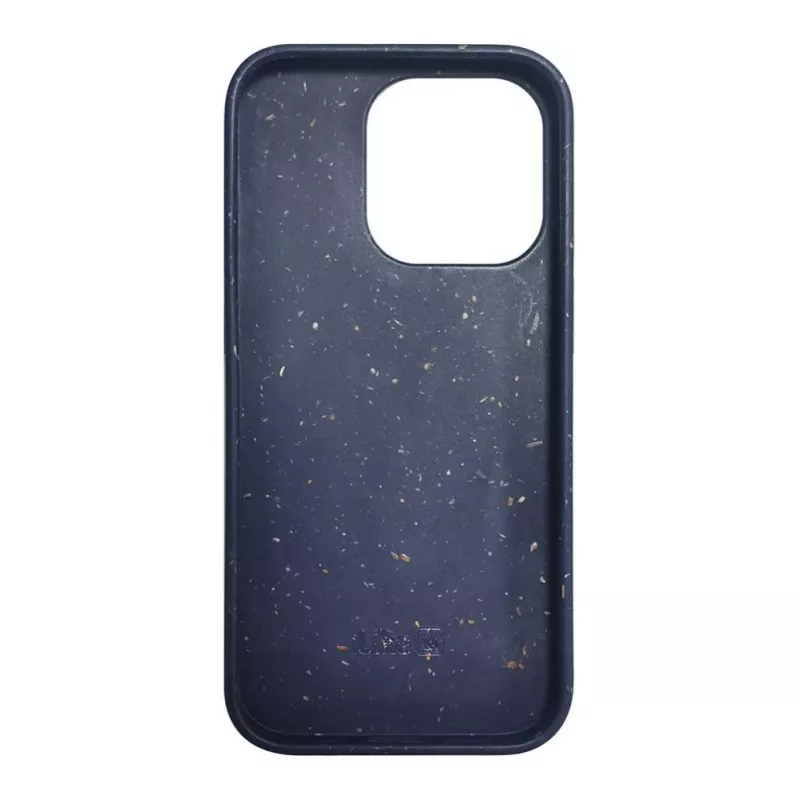 iLike Apple iPhone 14 Pro Max Silicone Plastic Case Eco Print Design Blue