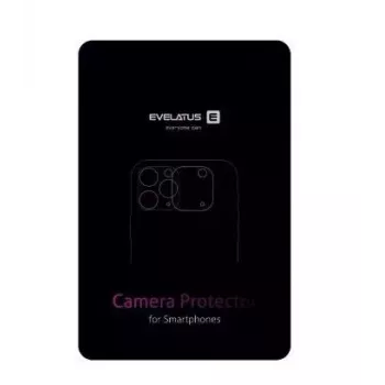 Evelatus Samsung Galaxy S23 Full Camera Lens Protector Armor - Tempered Glass with Aluminum Frame, 9H Hardness, Black