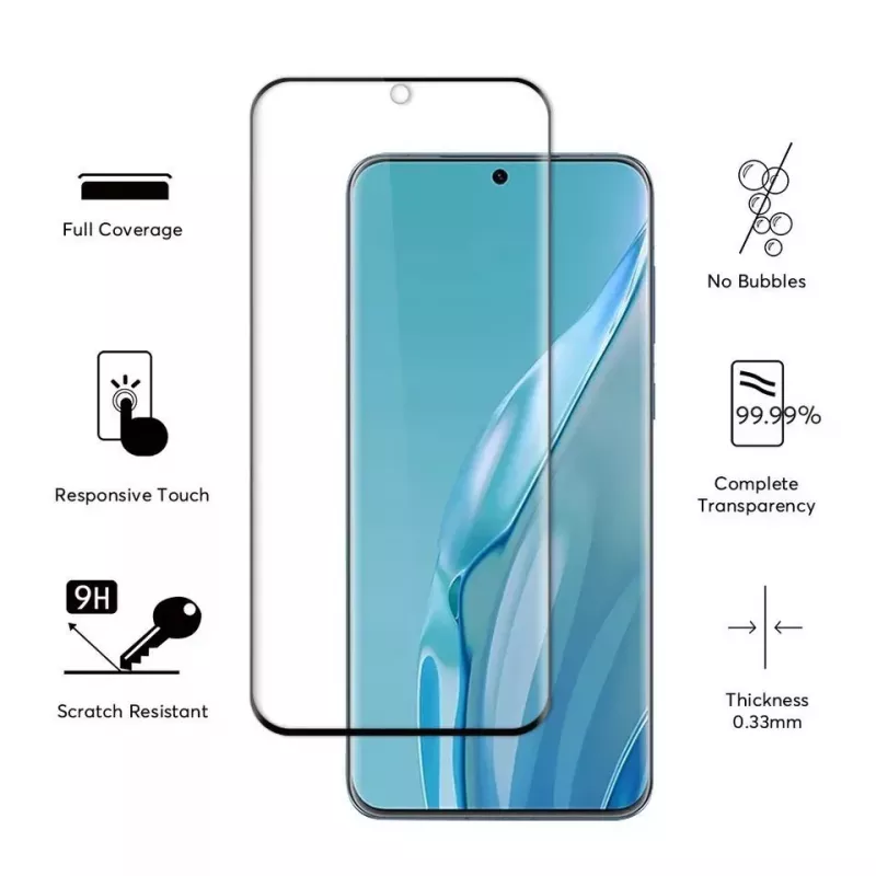 Evelatus Huawei P60 Pro 2.5D Full Cover Japan Glue Glass Anti-Static Screen Protector