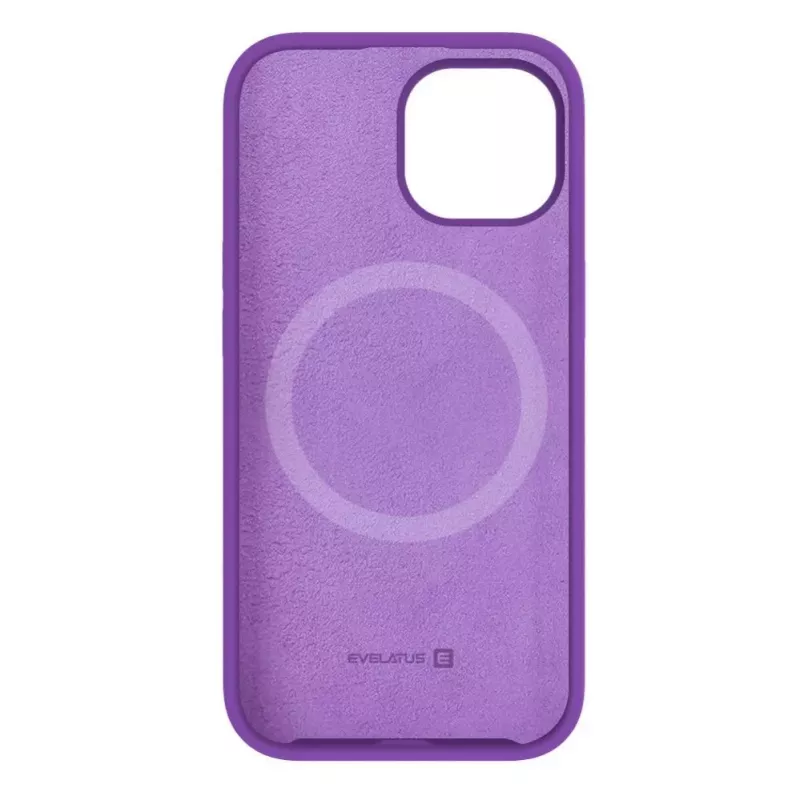 Evelatus Apple iPhone 15 Premium Magsafe Soft Touch Silicone Case Deep Purple