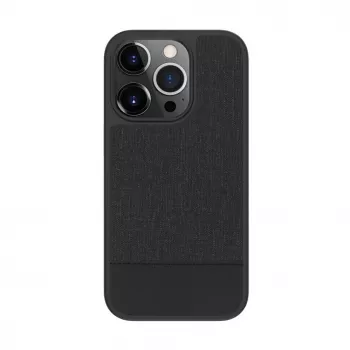 Evelatus Apple iPhone 15 Pro Plastic Leather MagSafe Back Cover Black