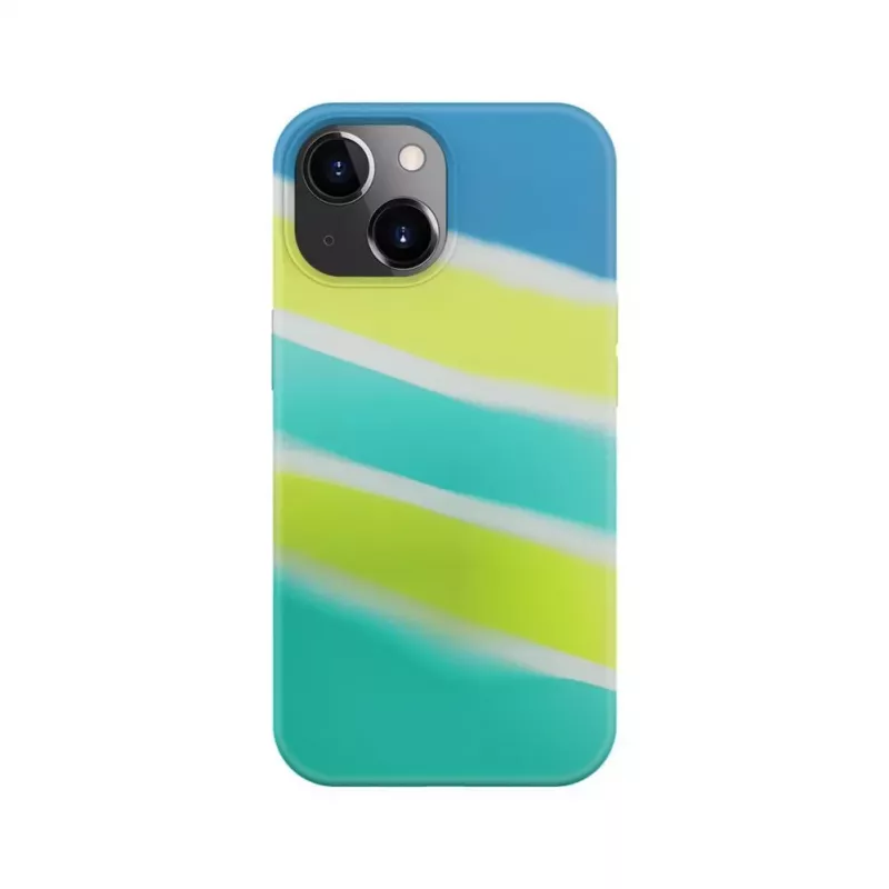 Evelatus Apple iPhone 15 Silicone Case Multi-Colored Yellow Green