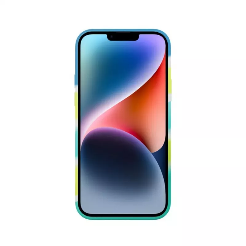 Evelatus Apple iPhone 15 Silicone Case Multi-Colored Yellow Green