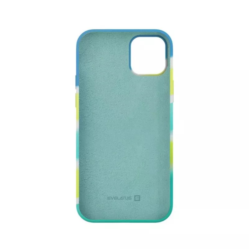 Evelatus Apple iPhone 15 Silicone Case Multi-Colored Yellow Green