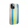 Evelatus Apple iPhone 15 Silicone Case Multi-Colored Blue Pink