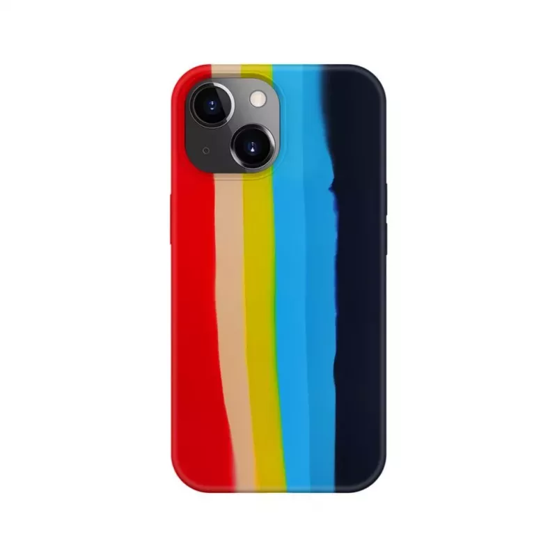 Evelatus Apple iPhone 15 Silicone Case Multi-Colored Rainbow