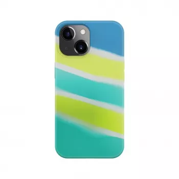 Evelatus Apple iPhone 15 Plus Silicone Case Multi-Colored Yellow Green
