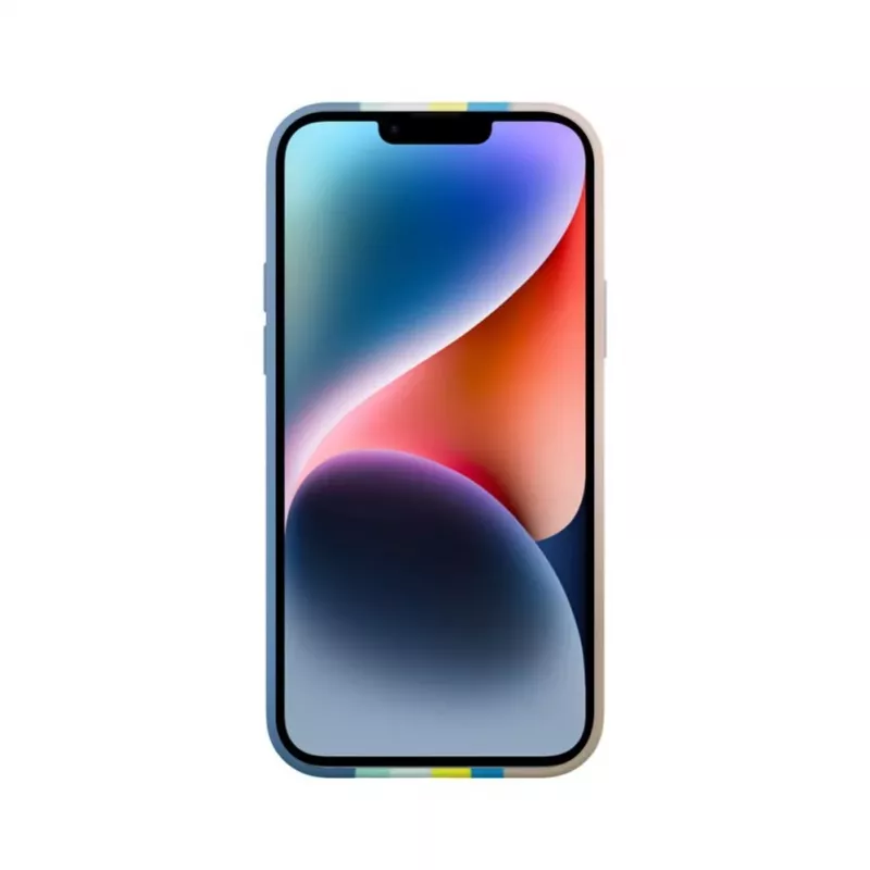 Evelatus Apple iPhone 15 Plus Silicone Case Multi-Colored Blue Pink