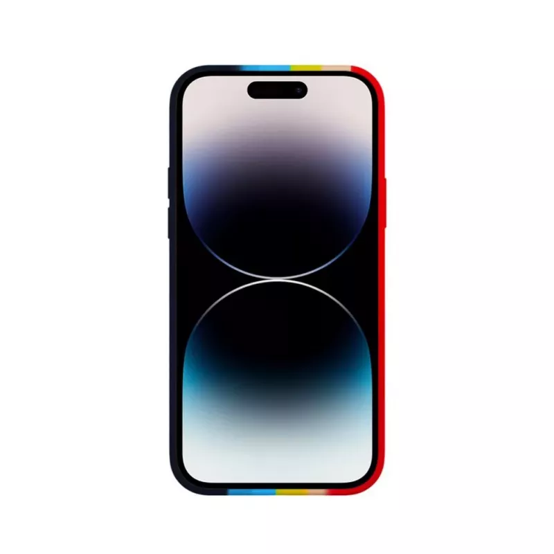 Evelatus Apple iPhone 15 Pro Silicone Case Multi-Colored Rainbow
