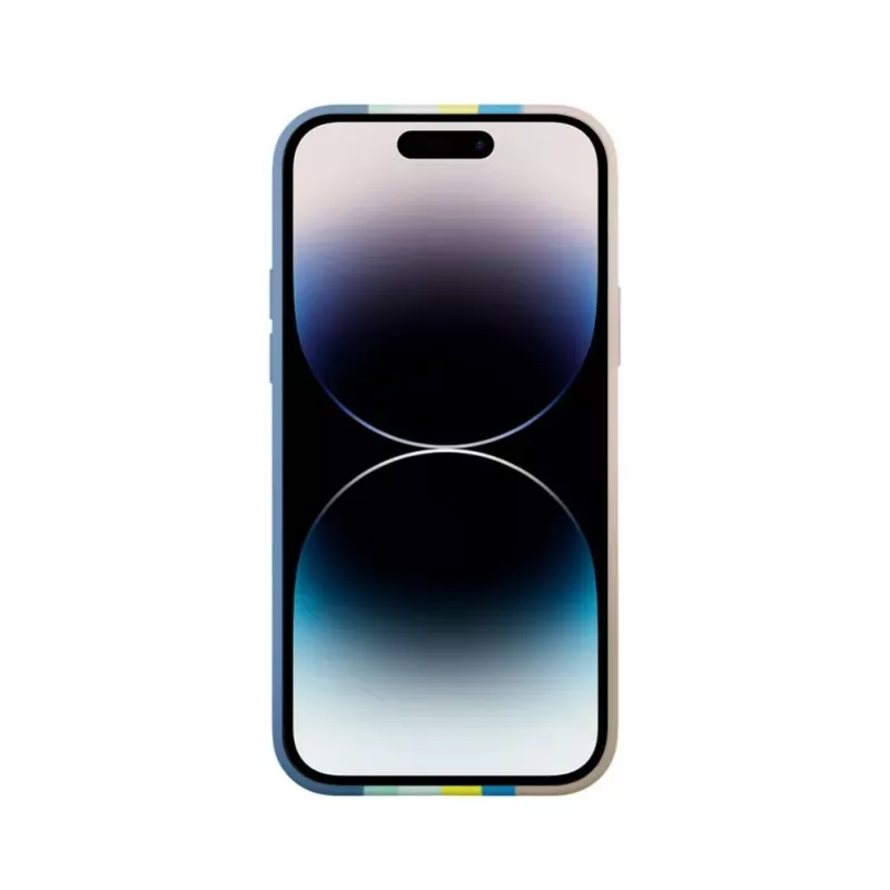 Evelatus Apple iPhone 15 Pro Max Silicone Case Multi-Colored Blue Pink