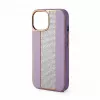 iLike Apple iPhone 15 Pro Diamonds and Leather Case Pink Sand