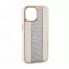 iLike Apple iPhone 15 Pro Max Diamonds and Leather Case White