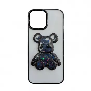 iLike Apple iPhone 14 Silicone Case Print Desire Bear Black