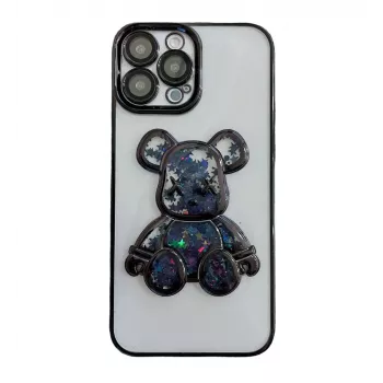 iLike Apple iPhone 14 Pro Silicone Case Print Desire Bear Black