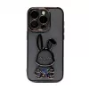 iLike Apple iPhone 13 Pro Silicone Case Print Desire Rabbit Black