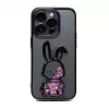 iLike Apple iPhone 14 Pro Silicone Case Print Desire Rabbit Purple