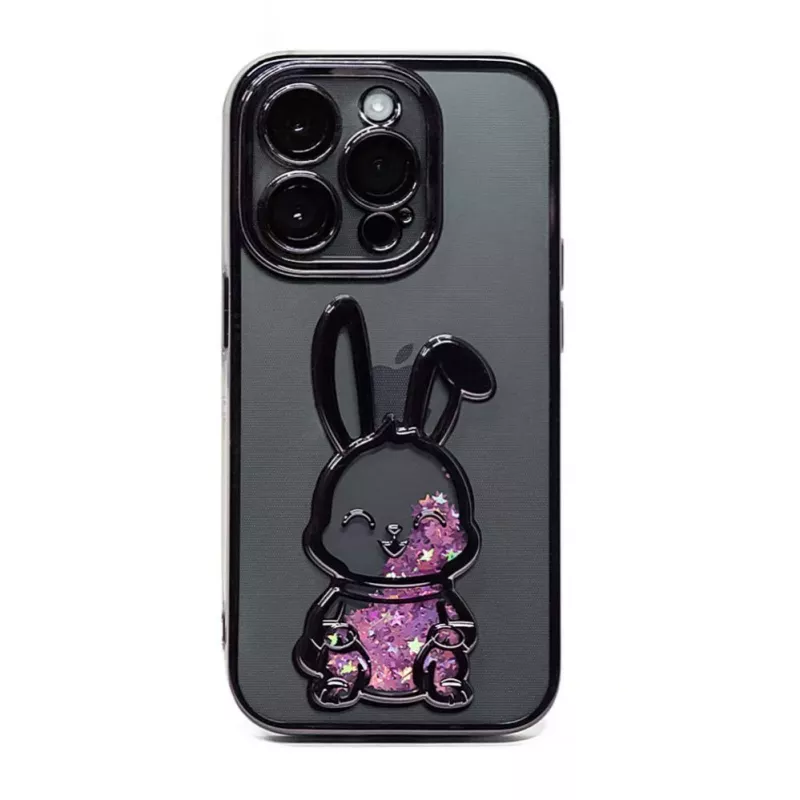 iLike Apple iPhone 14 Pro Max Silicone Case Print Desire Rabbit Purple