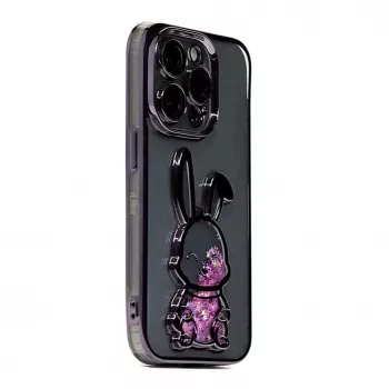 iLike Apple iPhone 14 Pro Max Silicone Case Print Desire Rabbit Purple