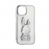 iLike Apple iPhone 15 Silicone Case Print Desire Rabbit Silver