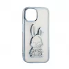 iLike Apple iPhone 15 Pro Silicone Case Print Desire Rabbit Blue