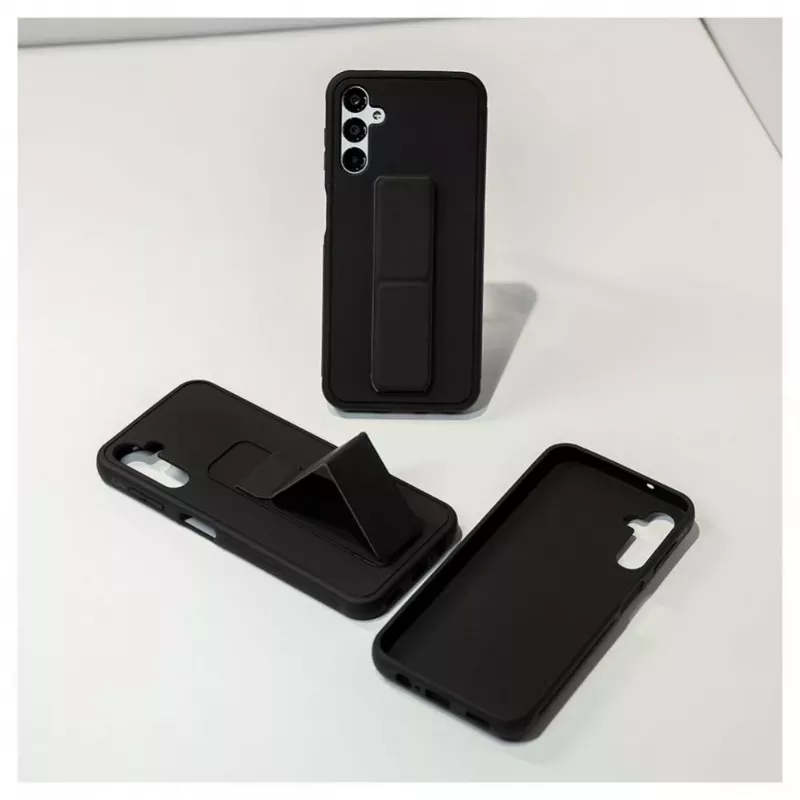 iLike Samsung Galaxy A14 5G Silicone Case with Stand Black