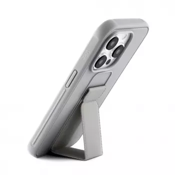 iLike Apple iPhone 15 Pro Silicone Case with Stand Silver