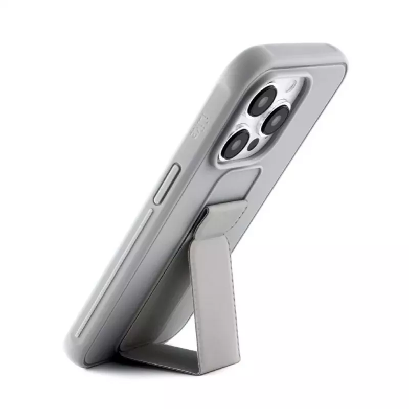 iLike Apple iPhone 15 Pro Silicone Case with Stand Silver