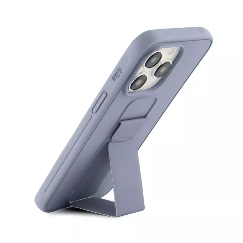 iLike Apple iPhone 15 Pro Max Silicone Case with Stand Purple