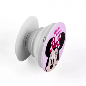 iLike Universal Pop Holder Minni Mouse - Phone Grip & Stand, Disney Minnie Mouse Design, Collapsible, 360° Rotation, Strong Adhesive