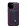 iLike Apple iPhone 14 Leather Pocket Stand Cover Purple