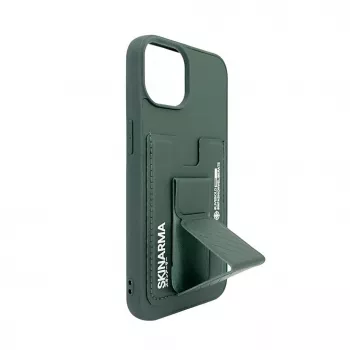 iLike Apple iPhone 15 Leather Hidden Pocket Stand Cover Green