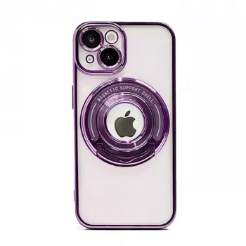 iLike Apple iPhone 15 Pro Max IH MagSafe Hidden Stand Cover Purple